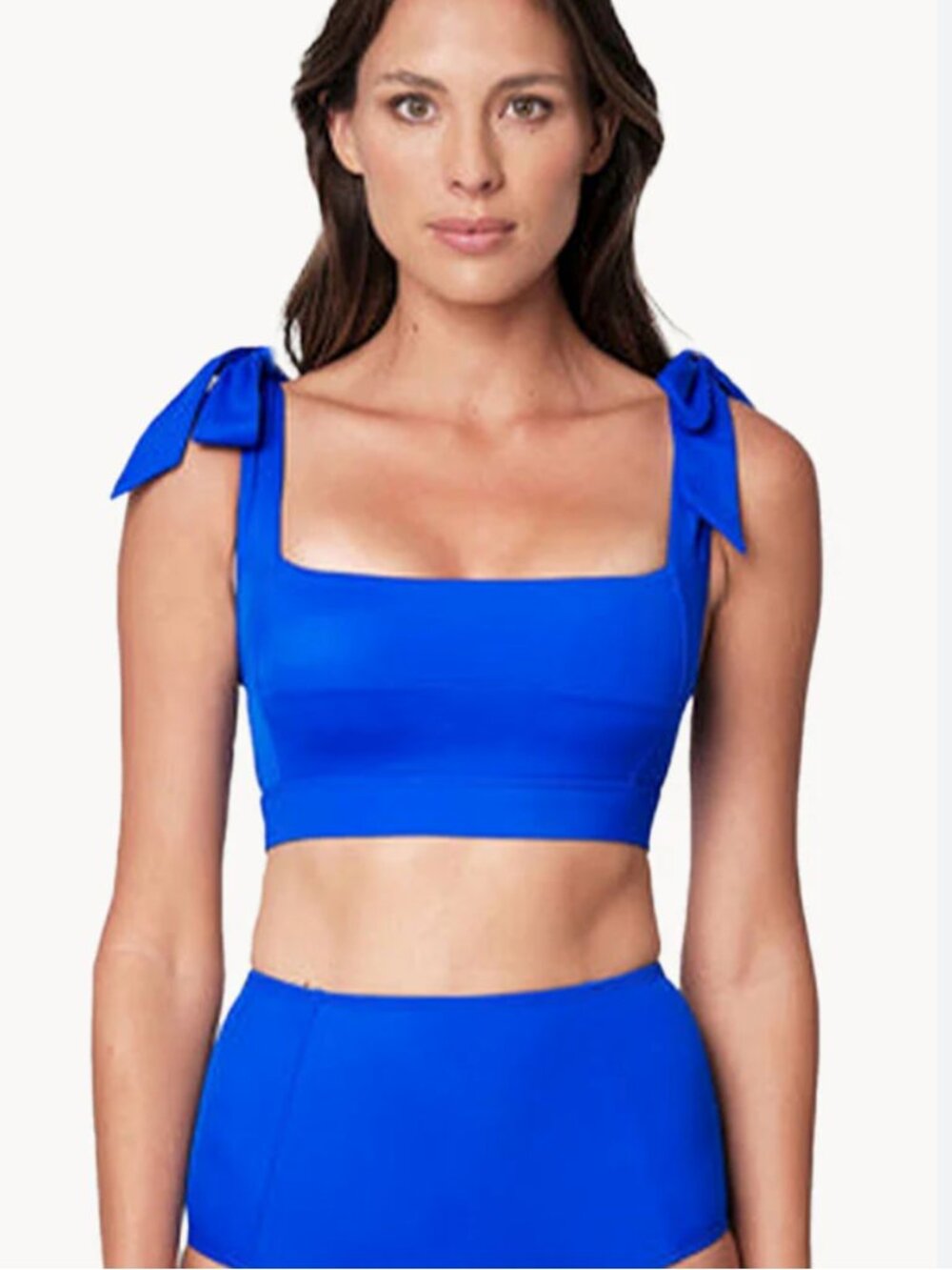 EUC Une Piece square neck bikini bralette & high waisted bottom, cobalt, US18/20